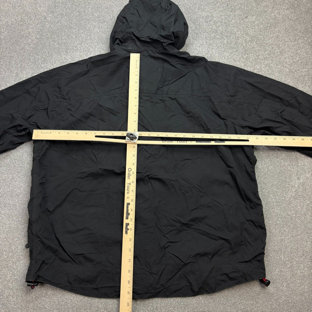 Carhartt Men’s Storm Defender Hooded Rain Jacket – Black | Lined Work Coat (Size L)