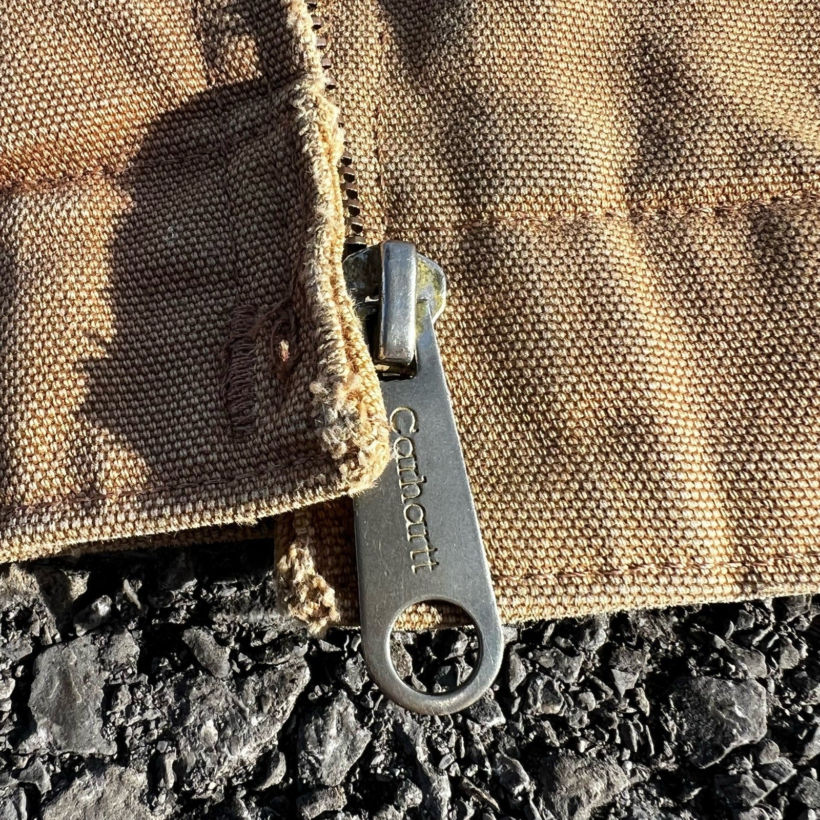 Vintage Carhartt J01 Detroit Jacket – Men’s 46 Tall Brown Faded Blanket Lined