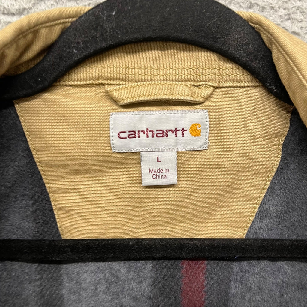 Carhartt Rugged Flex Shirt Jacket (Shacket) – Men’s Large – Tan Fleece Lined Workwear