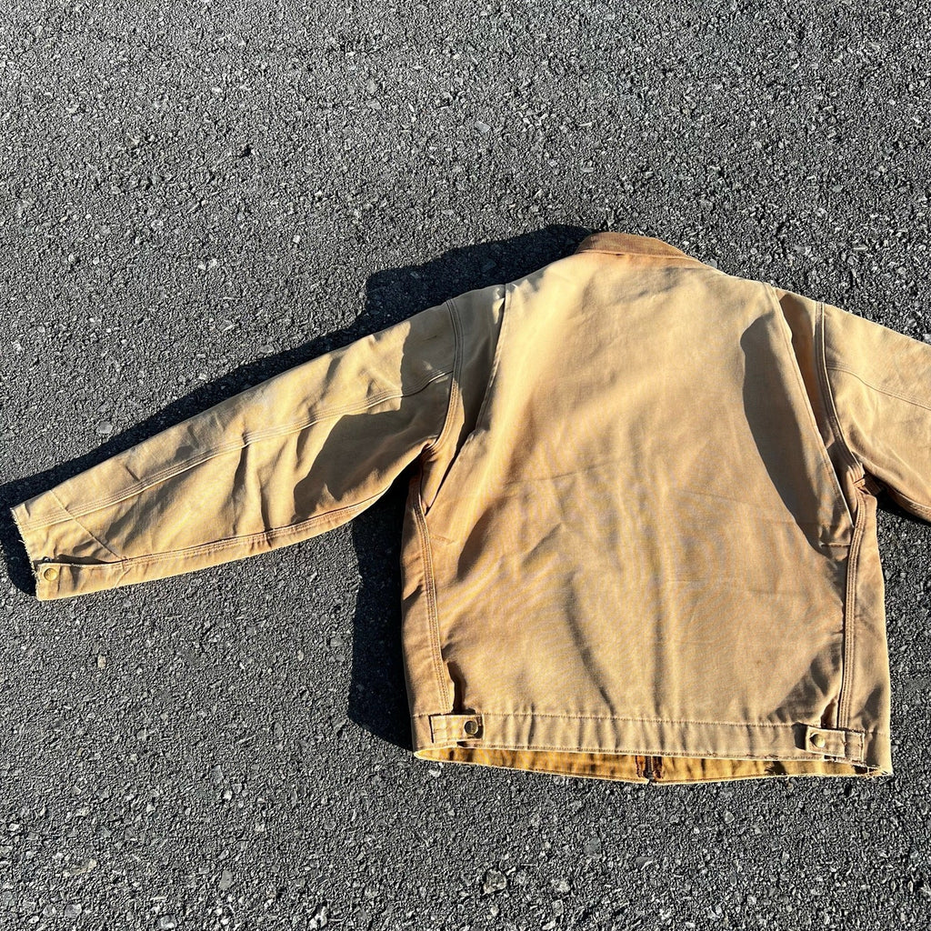 Vintage Carhartt J01 Detroit Jacket – Men’s 46 Tall Brown Faded Blanket Lined