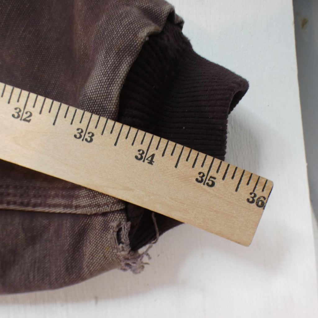 Carhartt J130 DWN Hooded Jacket – Men’s Large Tall (LT) Deep Wine Duck Canvas Distressed