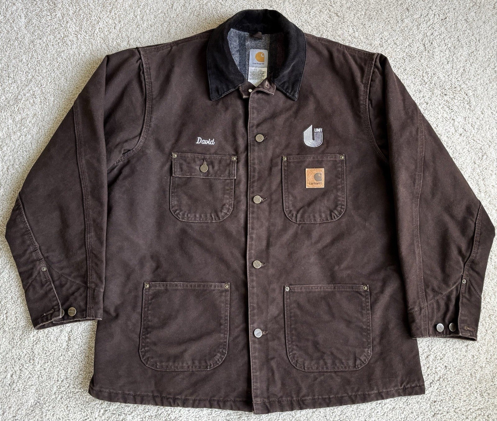 Vintage Carhartt C02 Chore Barn Jacket – Men’s Large Regular – Field Brown Duck Blanket Lined