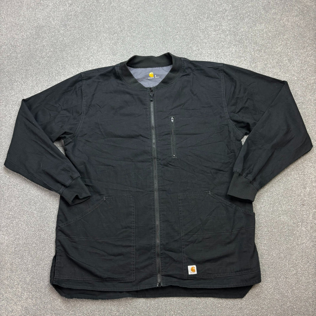 Carhartt Men’s Canvas Bomber Jacket – Black Workwear Chore Utility, Small