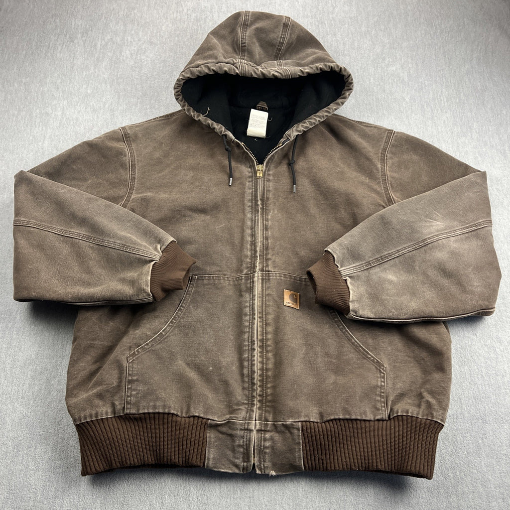 Vintage Carhartt J130 Hooded Jacket – Men’s XL Chestnut Brown (CHT), Made in USA