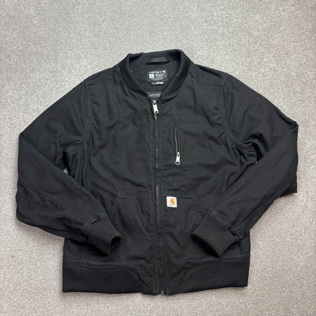 Carhartt Detroit Jacket Women’s Large – Black Canvas Workwear Bomber