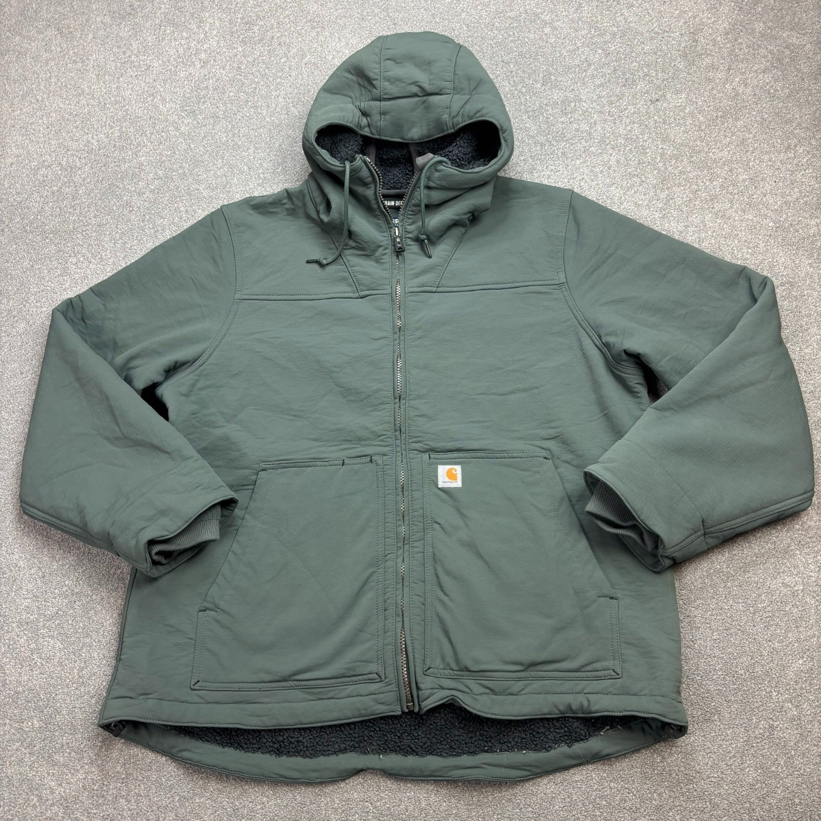 Carhartt Women’s XL Green Super Dux Hooded Bomber Jacket Soft Shell