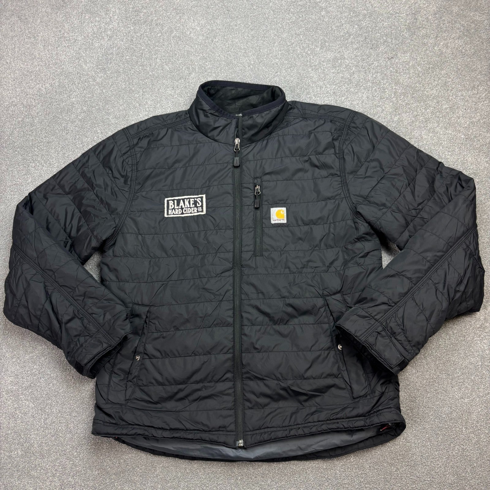 Carhartt Men’s Rain Defender Lightweight Puffer Jacket – Black | Lined (Size M)