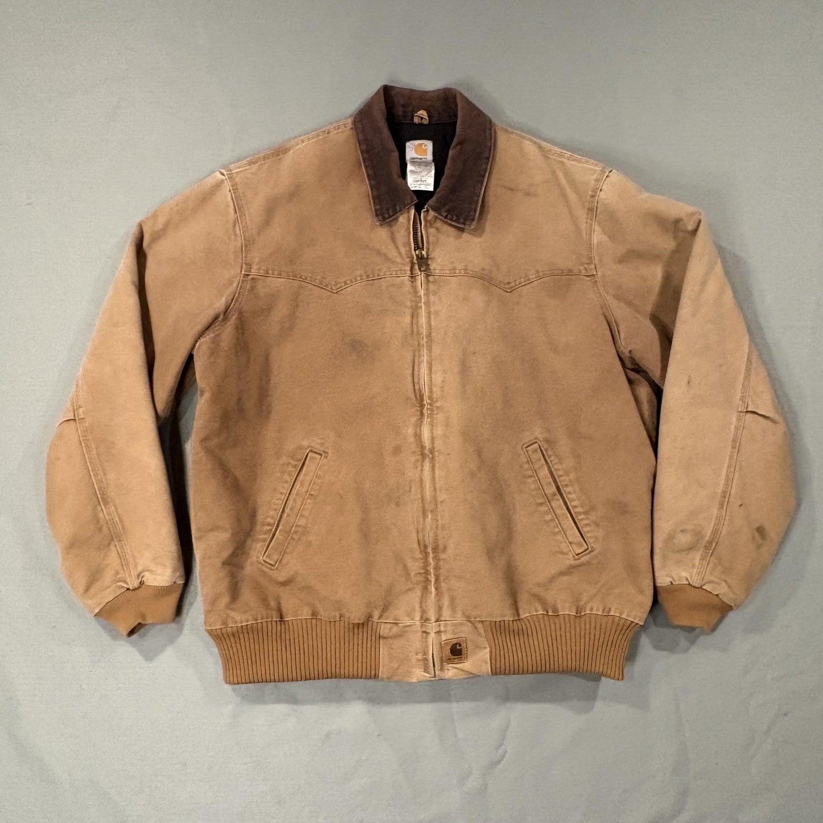 Vintage Carhartt Santa Fe Jacket – Men’s 2XL Tall Brown Duck Canvas Quilted Lined