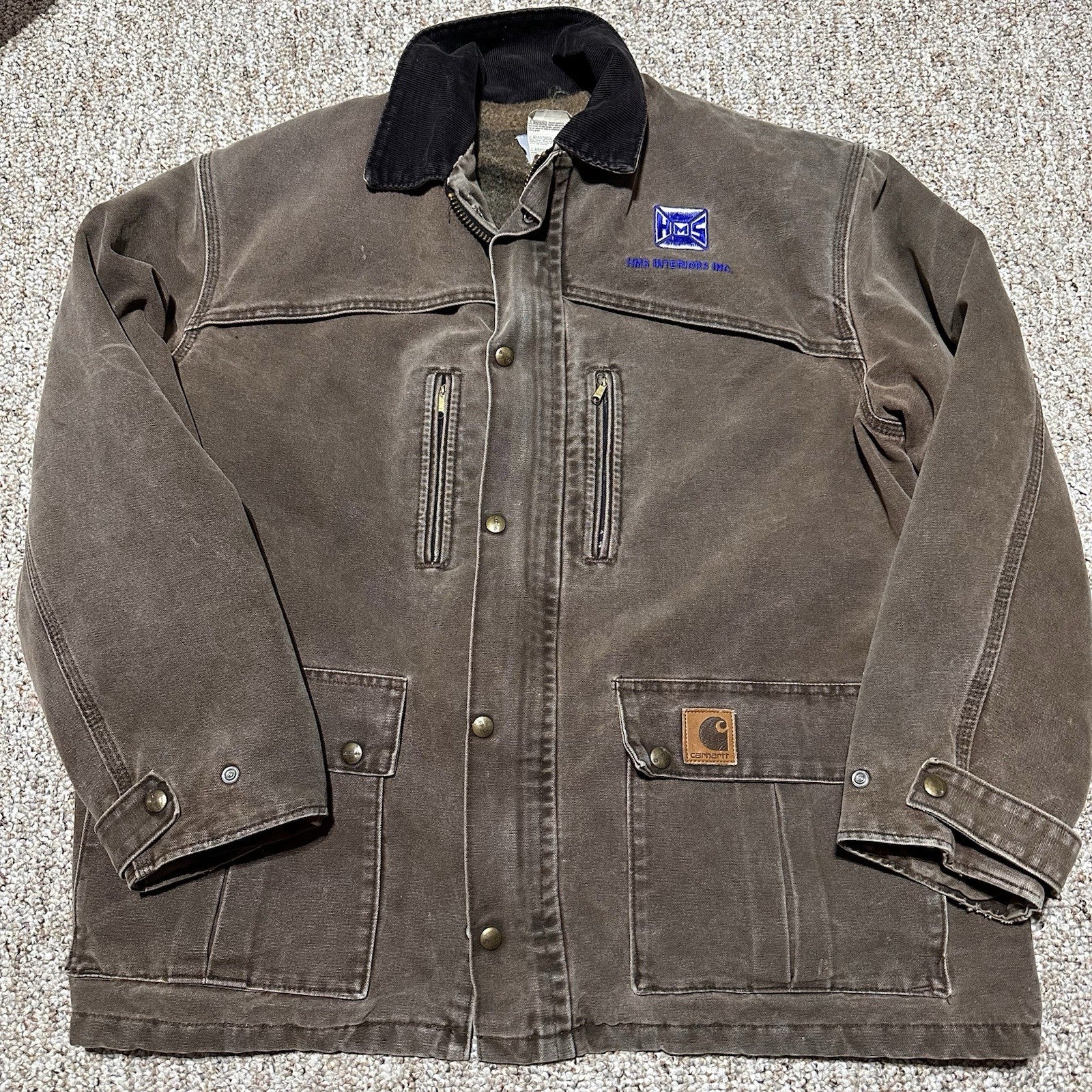 Vintage Carhartt C10CHT Blanket Lined Jacket – Men’s Large – Brown Duck Canvas USA Made