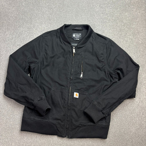 Carhartt Detroit Jacket Women’s Large – Black Canvas Workwear Bomber