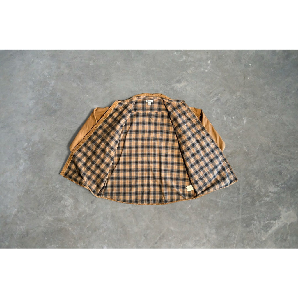 Carhartt Flannel-Lined Canvas Shirt Jacket – Men’s 2XL Distressed Workwear