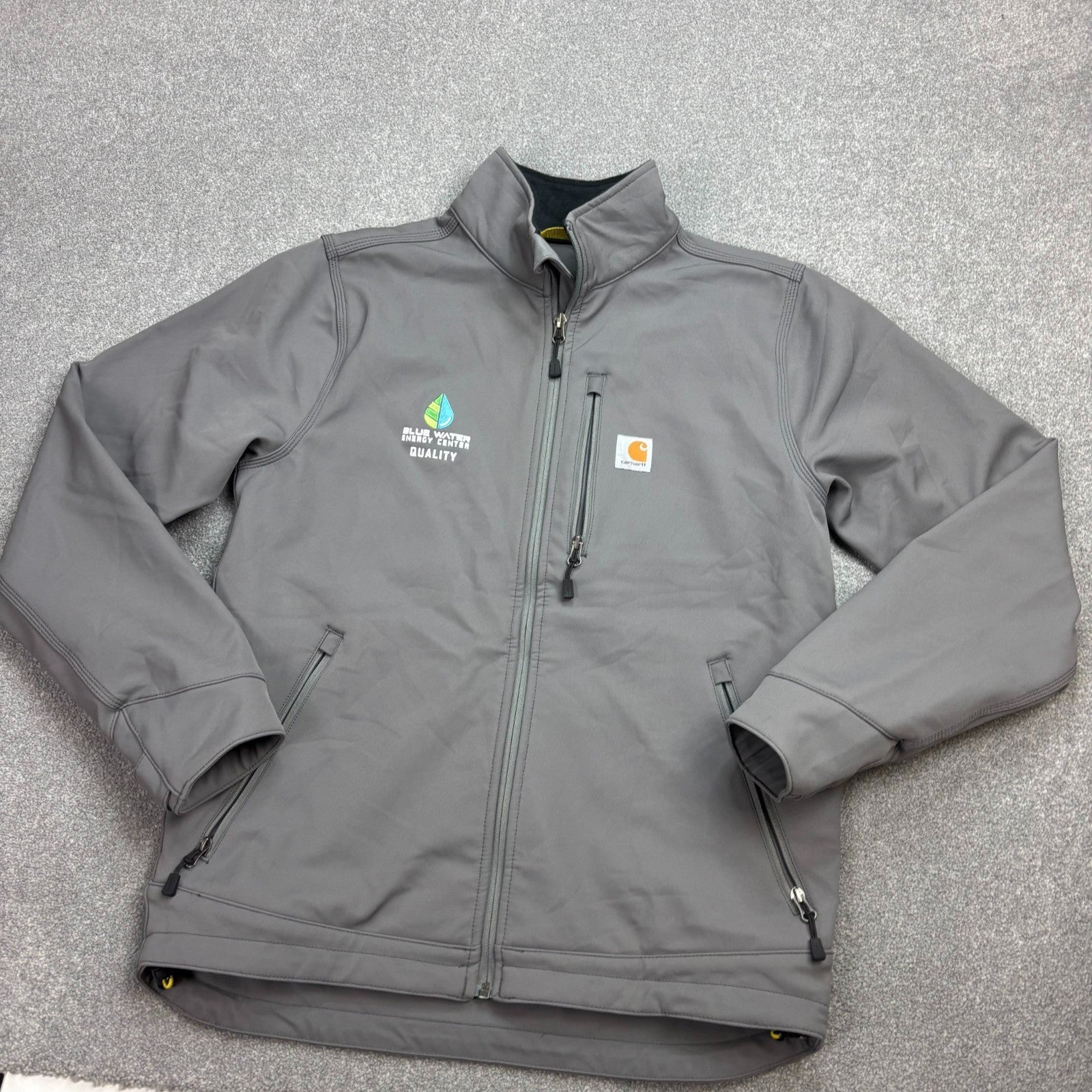 Carhartt Men’s Soft Shell Bomber Jacket – Grey, Lined Nylon Chore Coat, Medium