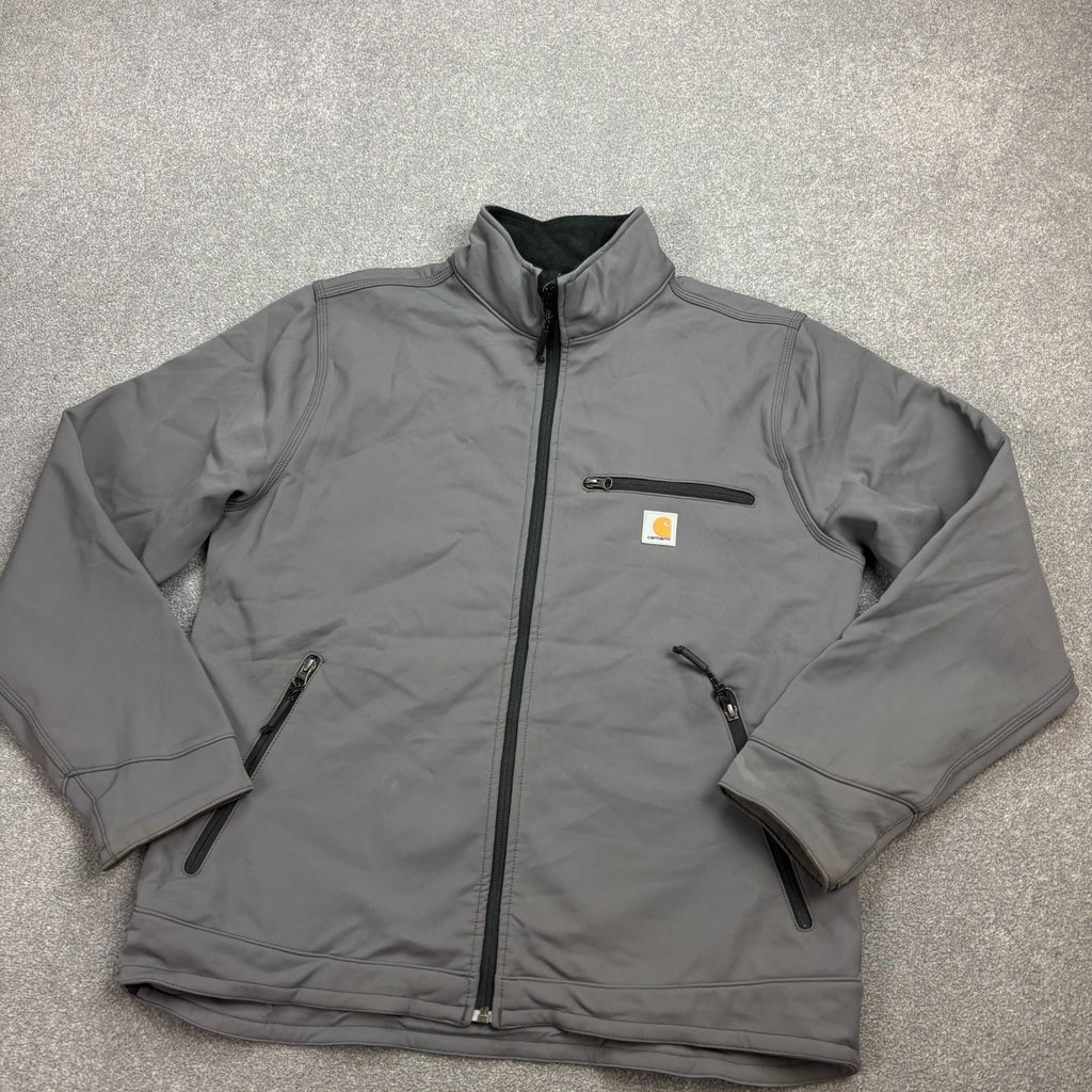 Carhartt Men’s Soft Shell Bomber Jacket – Grey | Lined Workwear (Size L)