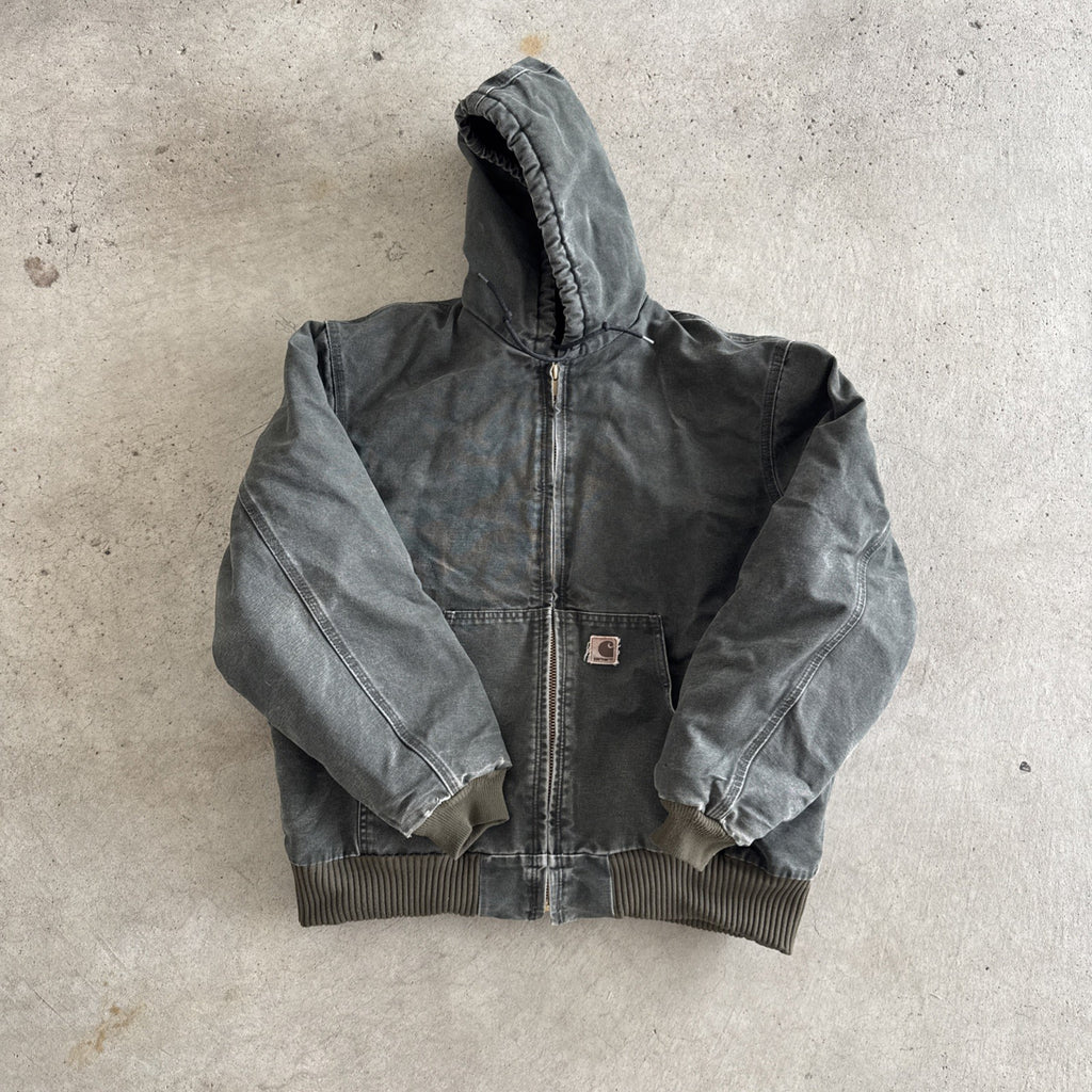 Vintage Carhartt J130 MOS Hooded Jacket – Men’s XL Moss Green Duck Canvas Quilted Lined