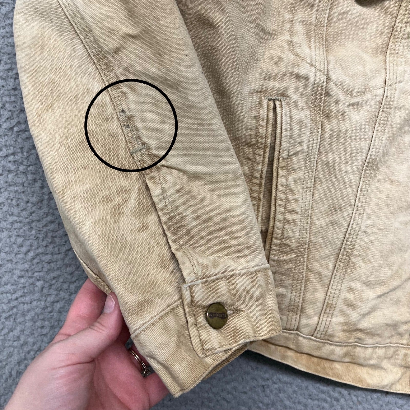 Vintage Carhartt Trucker Jacket – Men’s Medium – Brown/Tan Blanket Lined Workwear