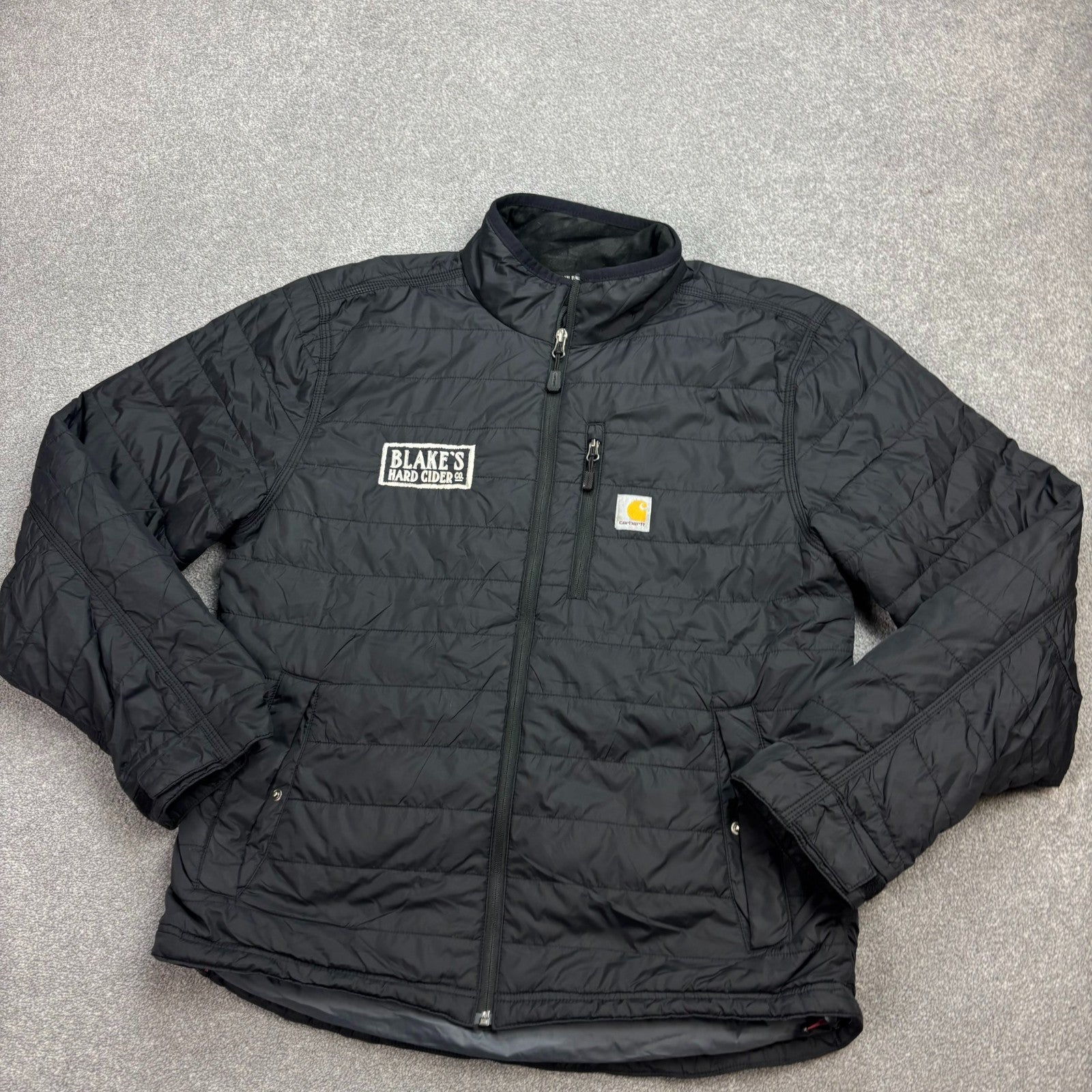 Carhartt Men’s Rain Defender Lightweight Puffer Jacket – Black | Lined (Size M)