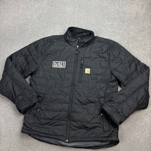 Carhartt Men’s Rain Defender Lightweight Puffer Jacket – Black | Lined (Size M)