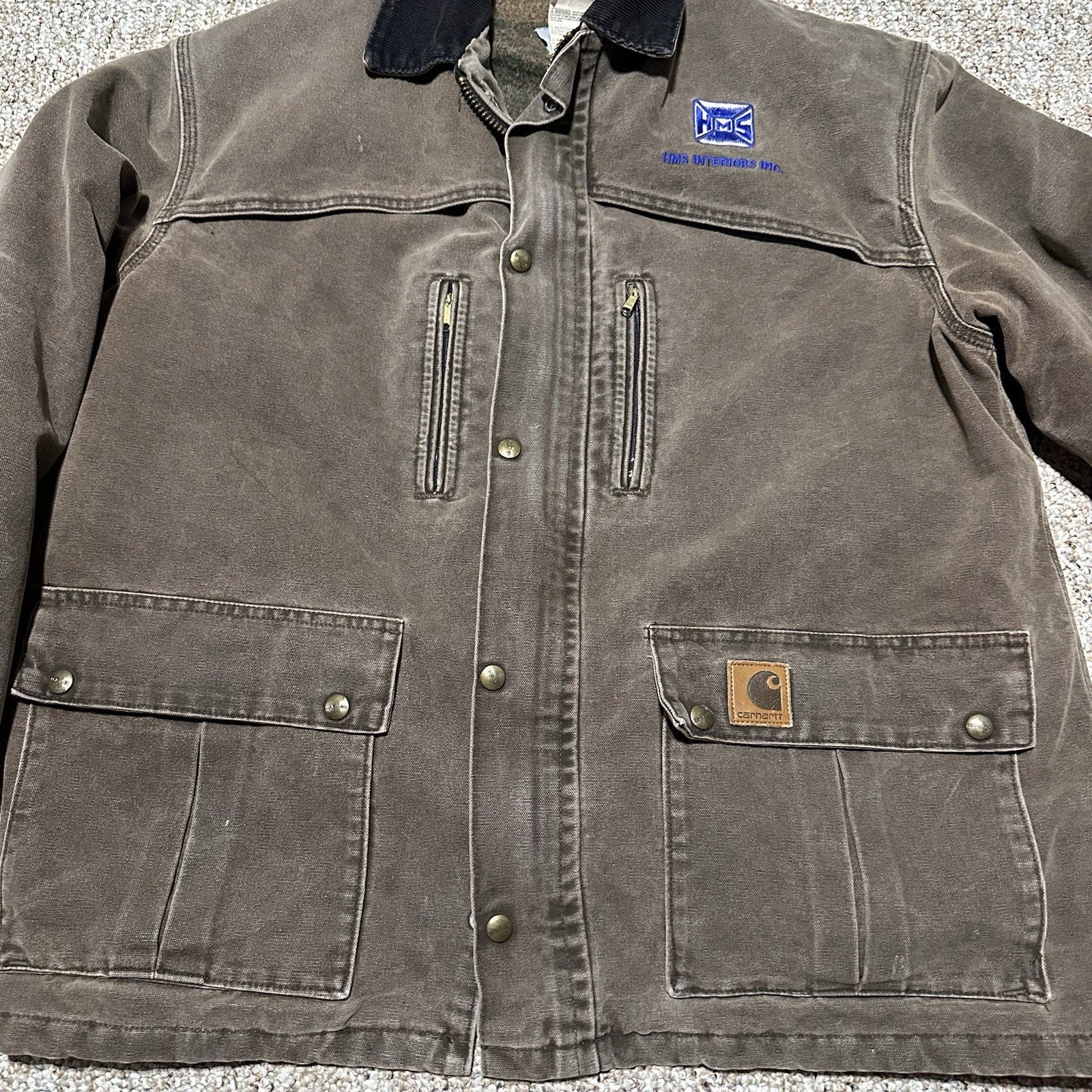Vintage Carhartt C10CHT Blanket Lined Jacket – Men’s Large – Brown Duck Canvas USA Made