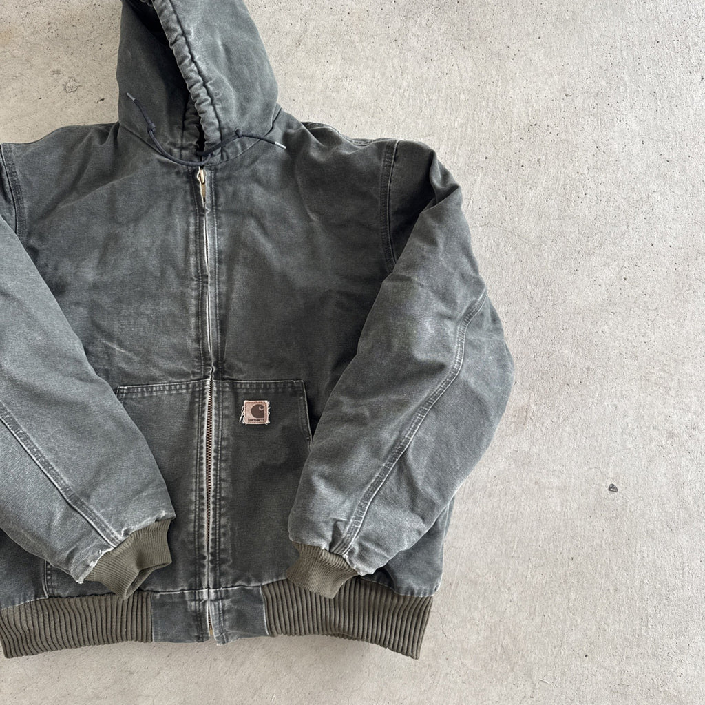 Vintage Carhartt J130 MOS Hooded Jacket – Men’s XL Moss Green Duck Canvas Quilted Lined