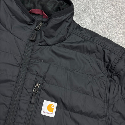 Carhartt Men’s Lightweight Puffer Jacket – Black | Lined Outdoor Y2K Style (Size M)