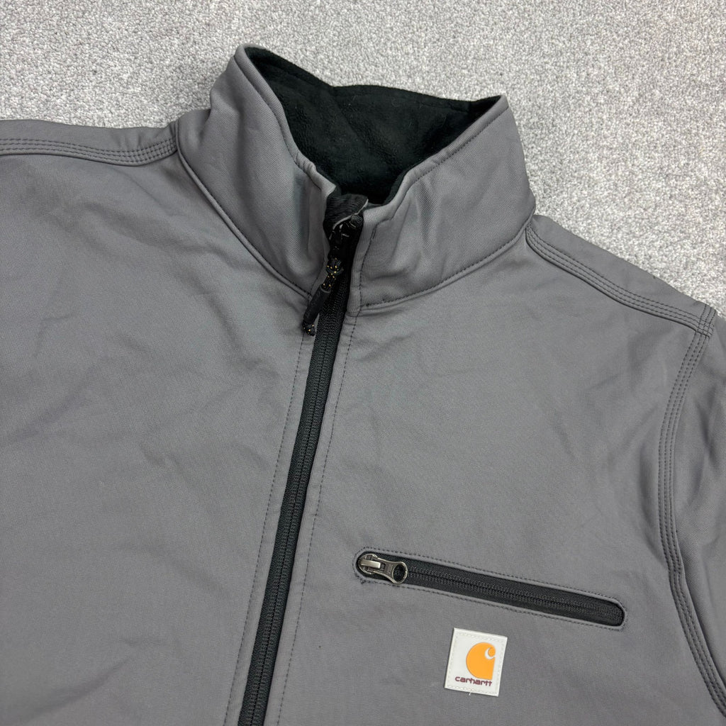 Carhartt Men’s Soft Shell Bomber Jacket – Grey | Lined Workwear (Size L)