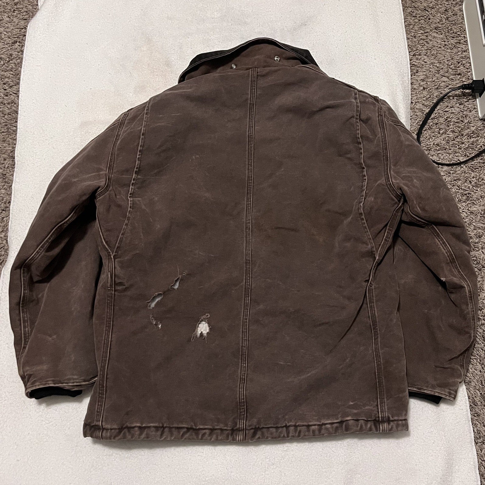 Vintage Carhartt Barn Chore Coat – Men’s Medium Brown Duck Canvas Quilted Lined