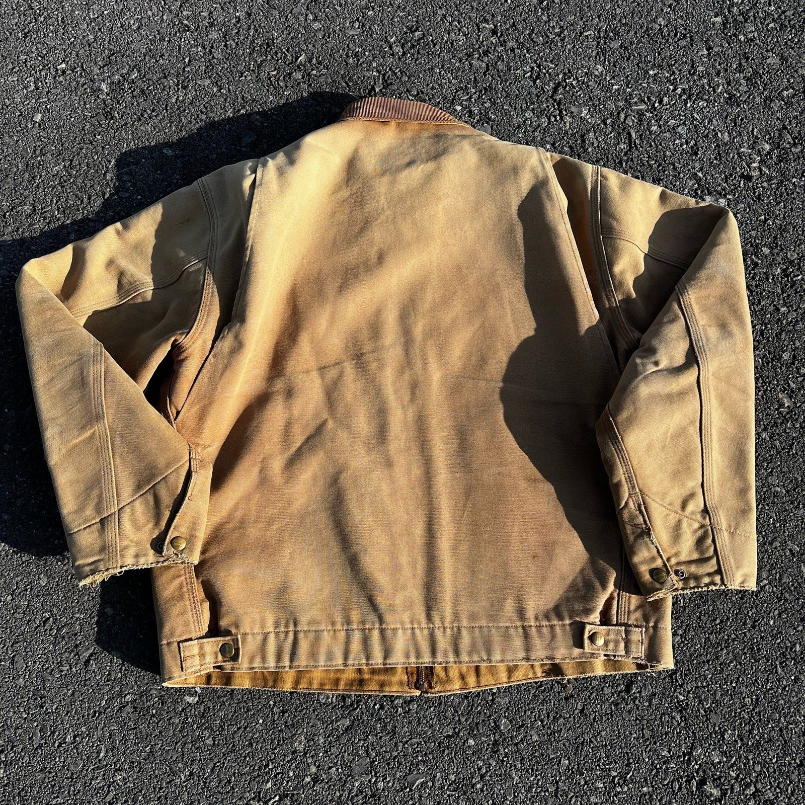 Vintage Carhartt J01 Detroit Jacket – Men’s 46 Tall Brown Faded Blanket Lined