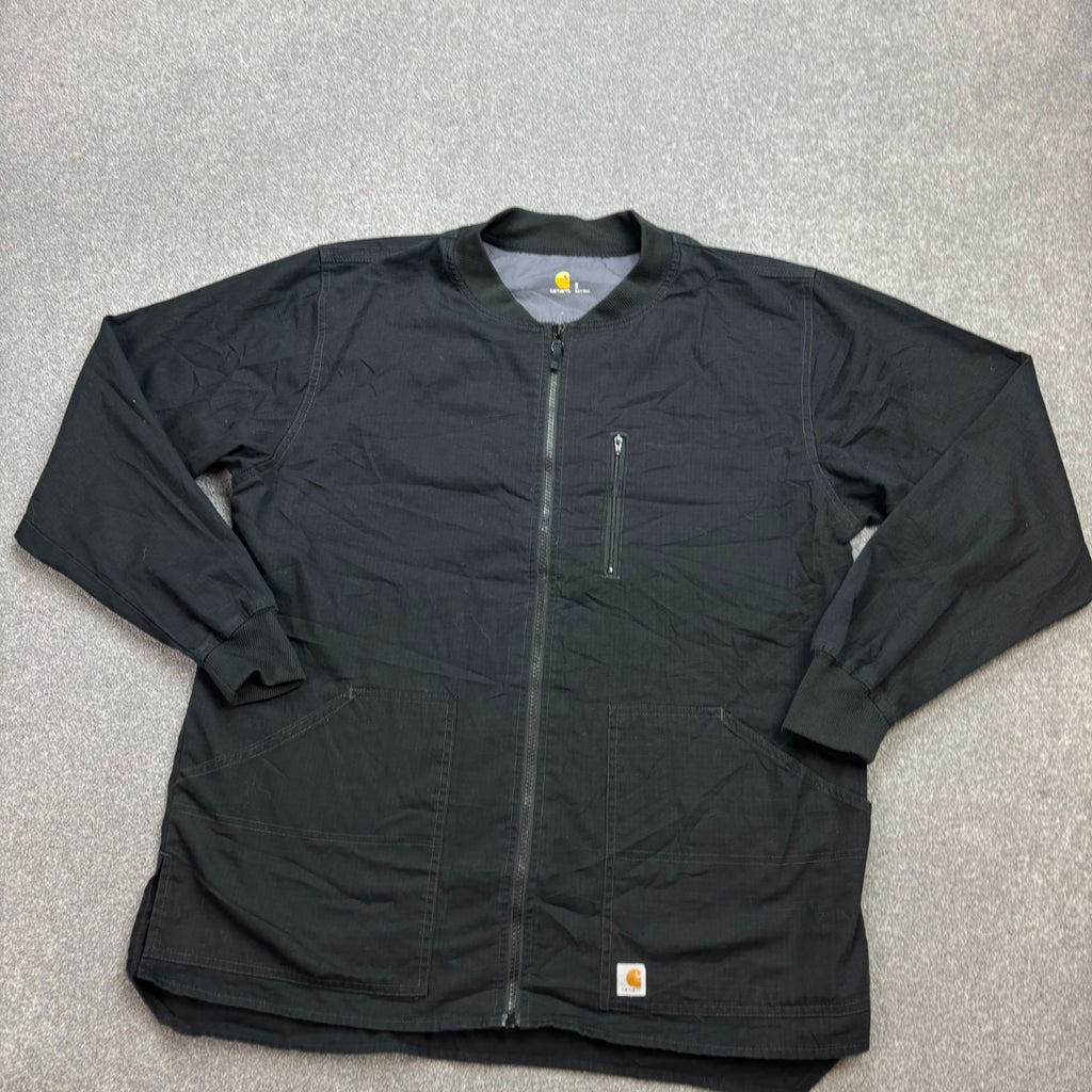 Carhartt Men’s Canvas Bomber Jacket – Black Workwear Chore Utility, Small