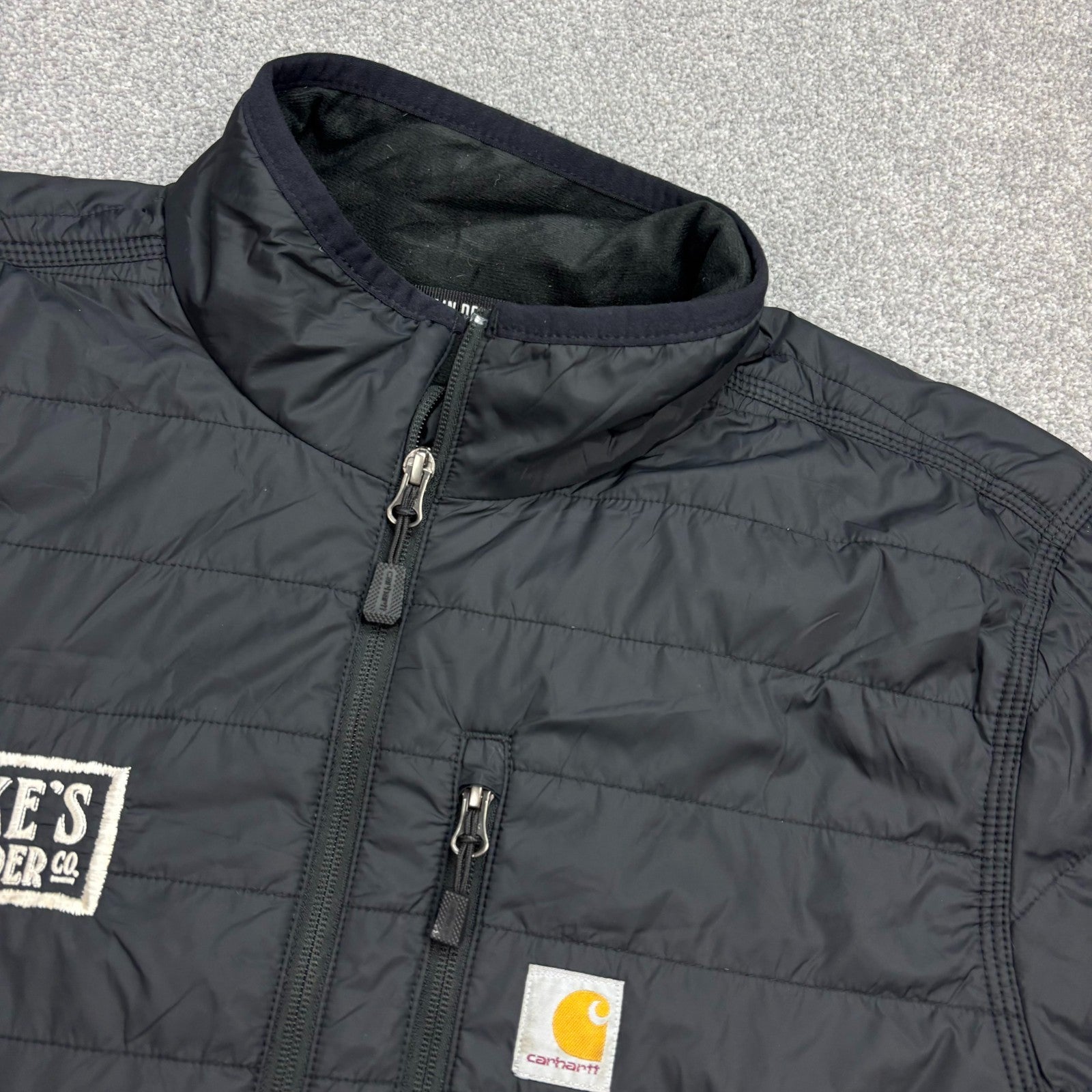 Carhartt Men’s Rain Defender Lightweight Puffer Jacket – Black | Lined (Size M)