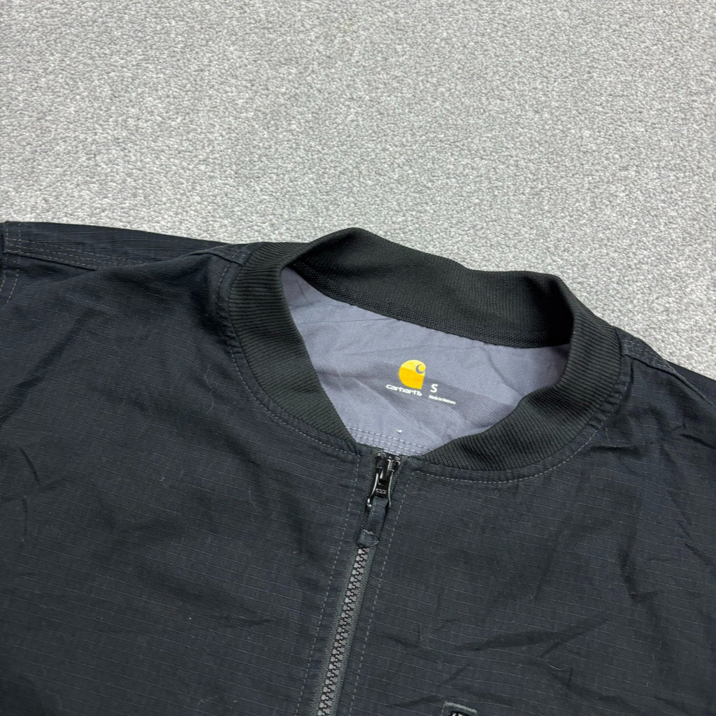 Carhartt Men’s Canvas Bomber Jacket – Black Workwear Chore Utility, Small