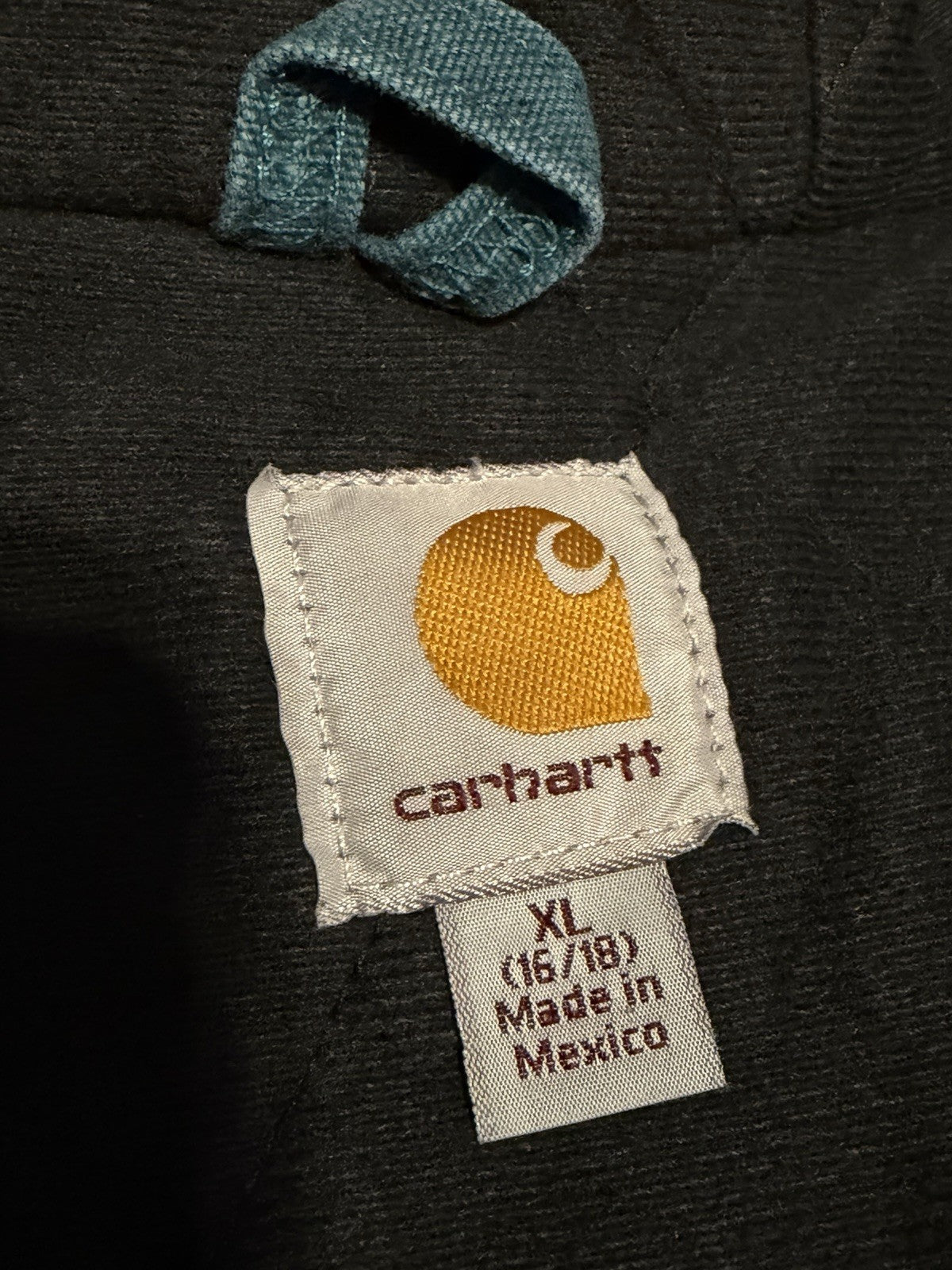 Women’s XL Vintage Carhartt WJ130 Hooded Jacket – Rare Teal (443) – Size 16/18