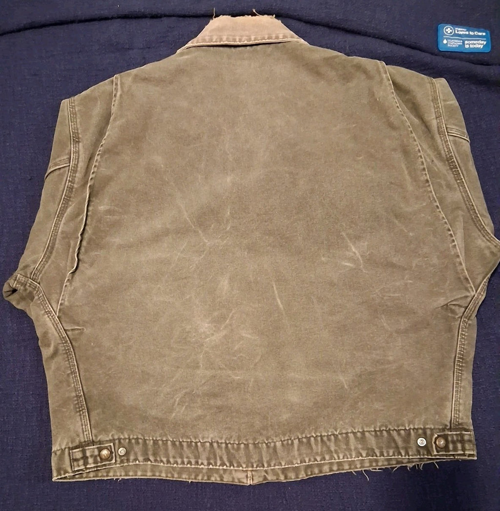 VTG Carhartt J97 Detroit Jacket – Men’s 2XL MOS Olive Green Blanket Lined Duck (Rare)