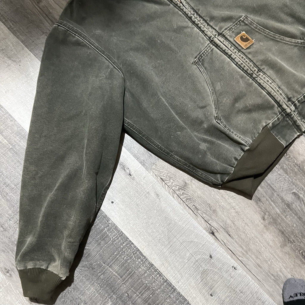 VTG Carhartt J68 MOS Jacket – Men’s XL Faded Green Moss Canvas Workwear
