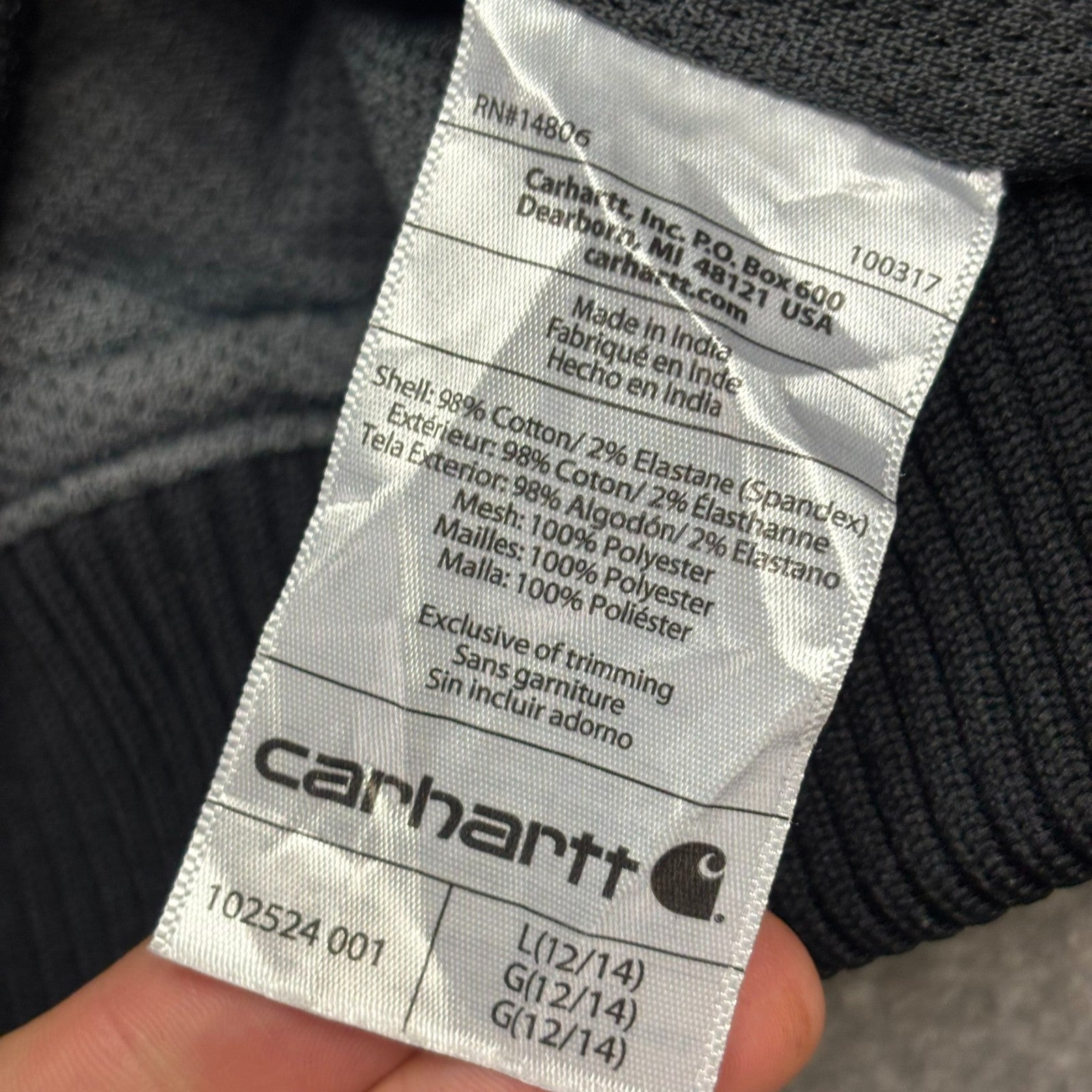 Carhartt Detroit Jacket Women’s Large – Black Canvas Workwear Bomber