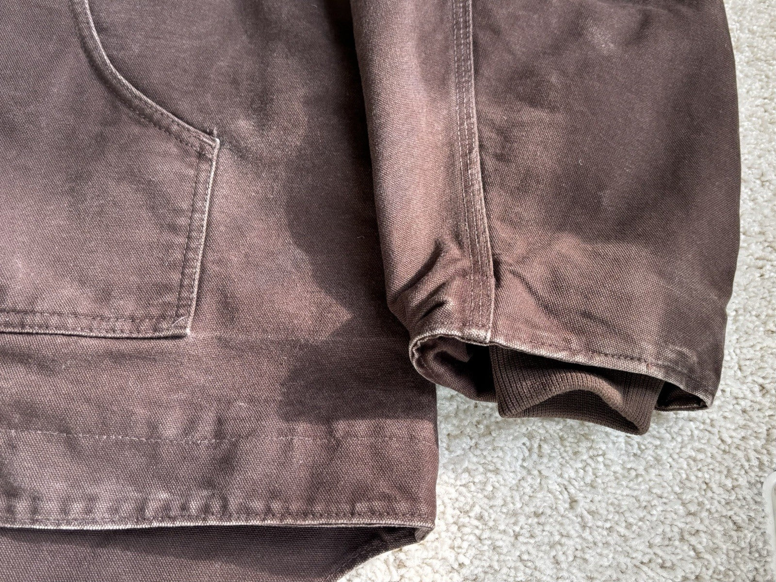 Vintage Carhartt C68 Hooded Jacket – Men’s XL Regular – Brown Duck Canvas Fleece Lined