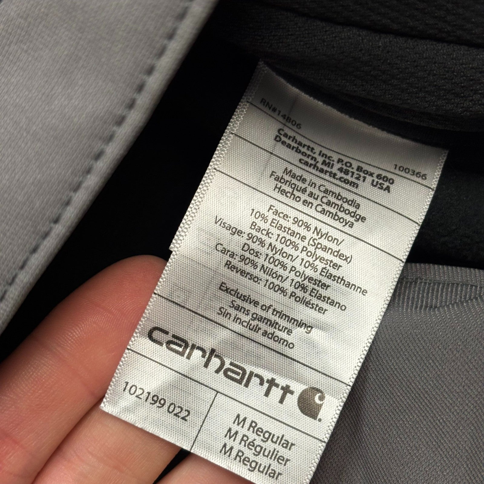 Carhartt Men’s Soft Shell Bomber Jacket – Grey, Lined Nylon Chore Coat, Medium