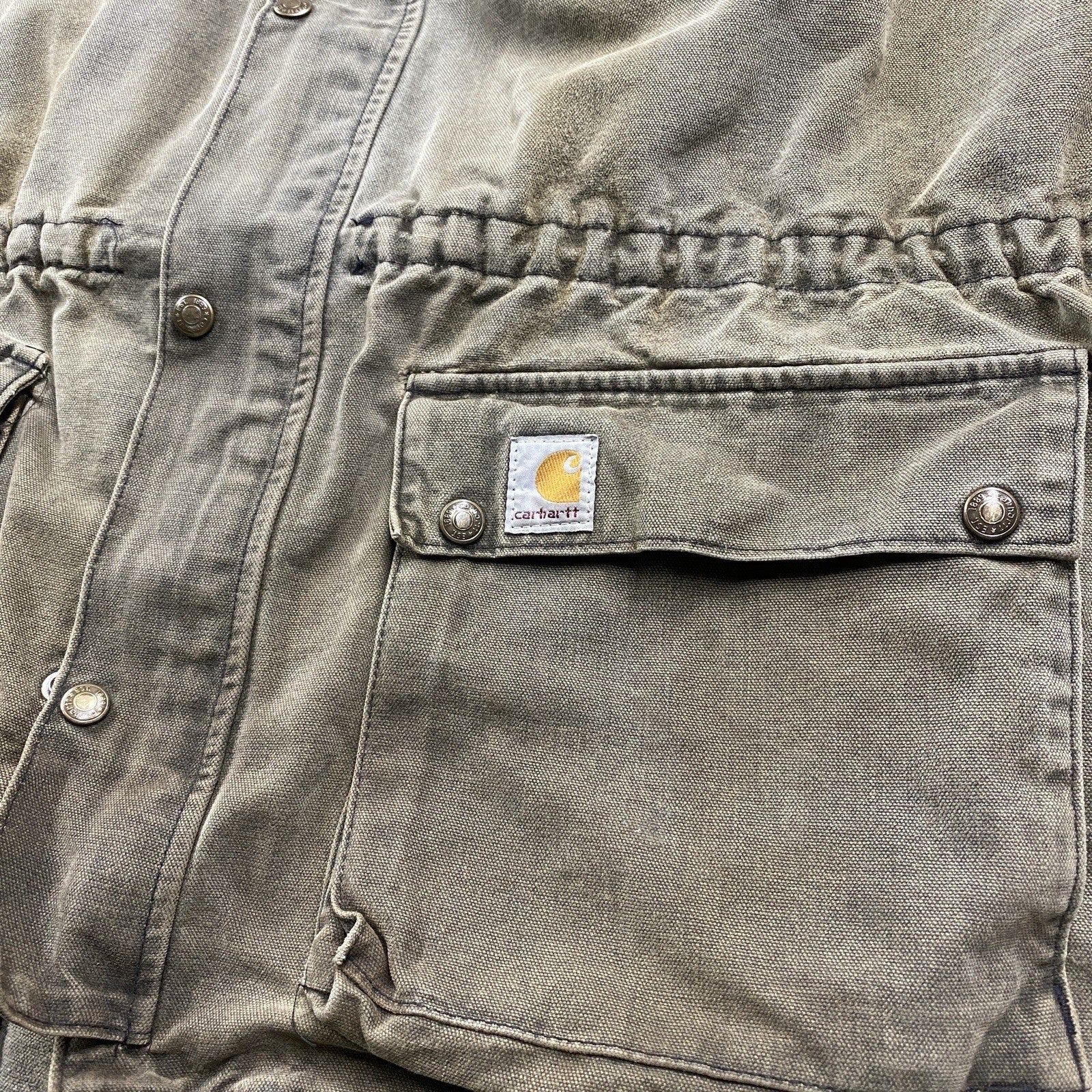 Vintage Carhartt Duster Jacket – Men’s 2XL Brown Lined Work Coat (Sun Faded)