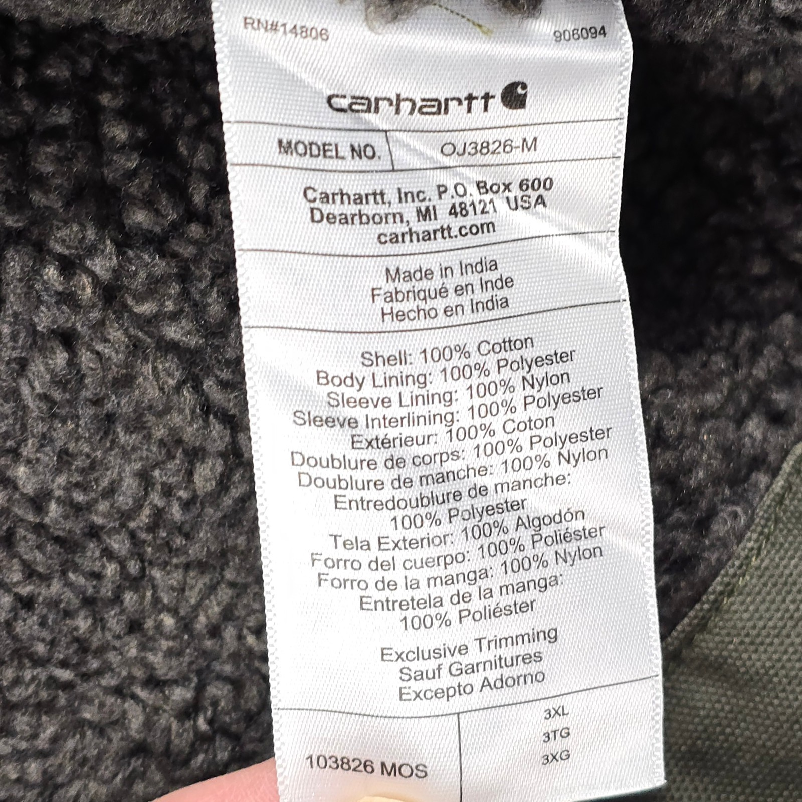 Carhartt Sherpa-Lined Hooded Jacket – Men’s 3XL Green Heavyweight Outdoor (NWT)