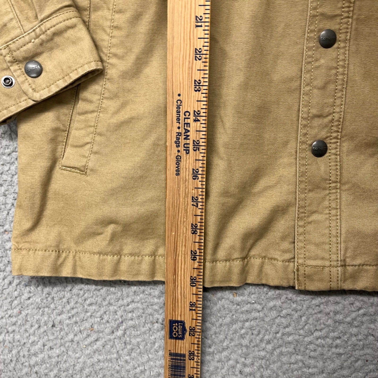 Carhartt Rugged Flex Shirt Jacket (Shacket) – Men’s Large – Tan Fleece Lined Workwear