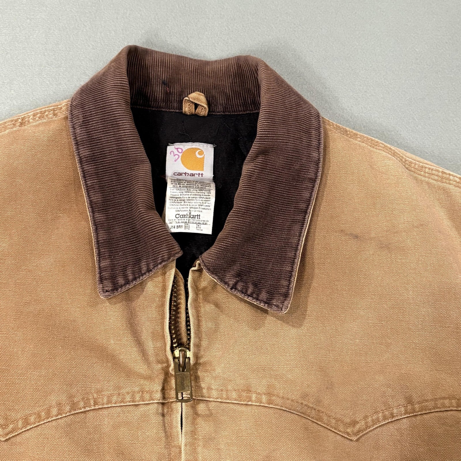 Vintage Carhartt Santa Fe Jacket – Men’s 2XL Tall Brown Duck Canvas Quilted Lined