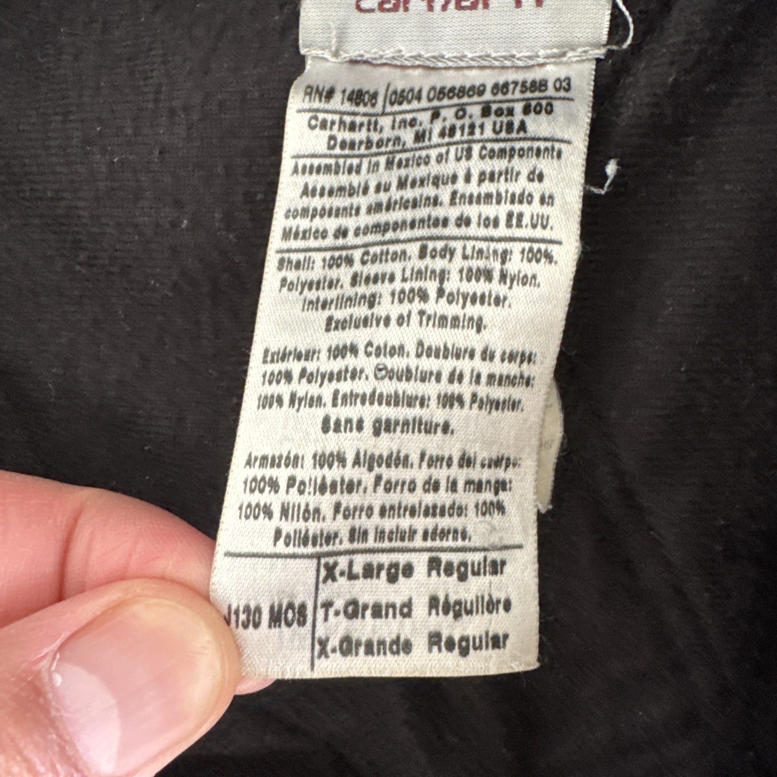 Vintage Carhartt J130 MOS Hooded Jacket – Men’s XL Moss Green Duck Canvas Quilted Lined