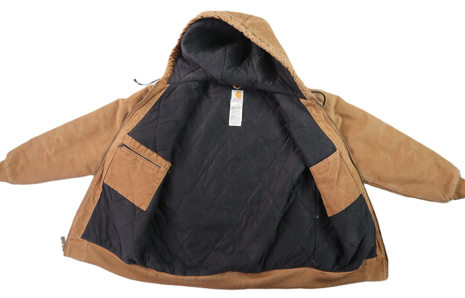 Carhartt J130 Women’s L Brown Hooded Insulated Canvas Jacket USA