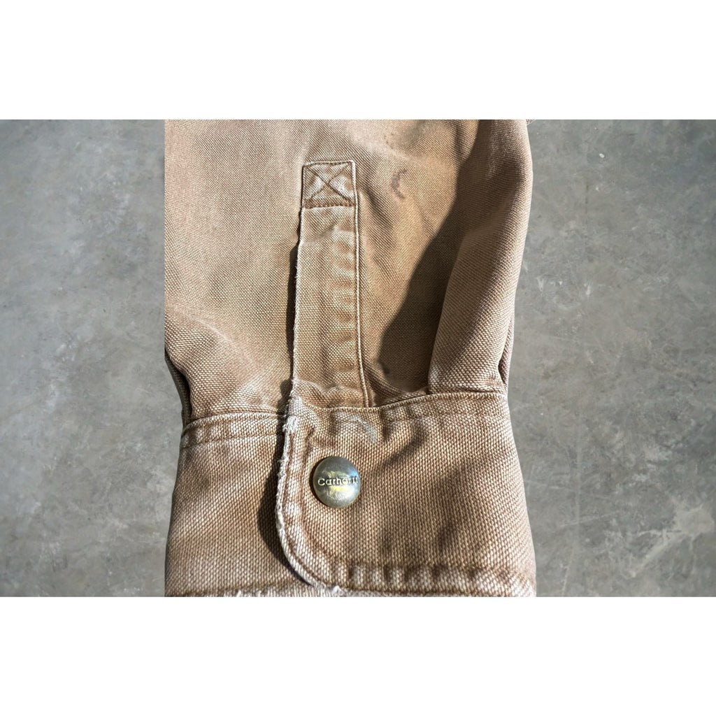 Carhartt Flannel-Lined Canvas Shirt Jacket – Men’s 2XL Distressed Workwear