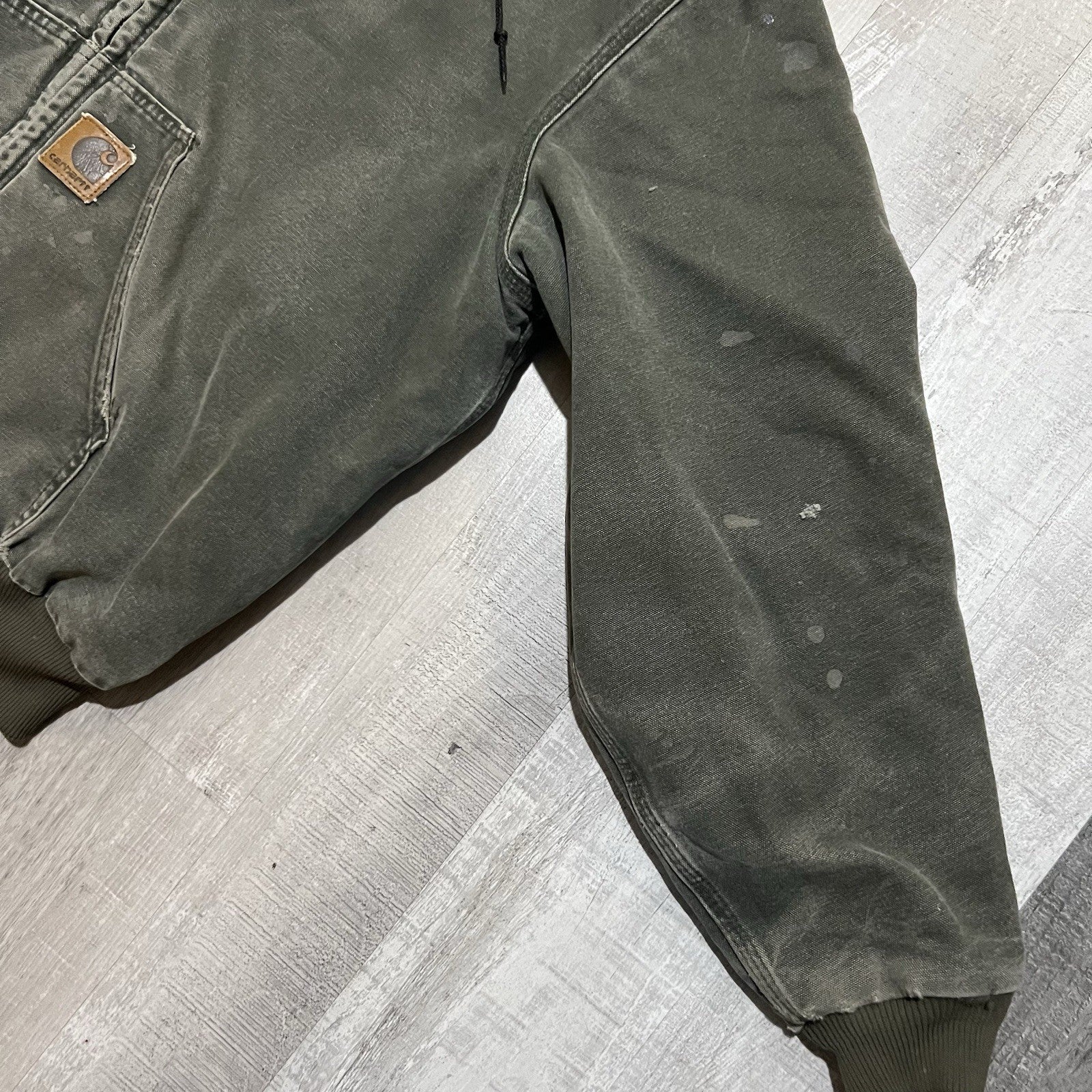 VTG Carhartt J68 MOS Jacket – Men’s XL Faded Green Moss Canvas Workwear