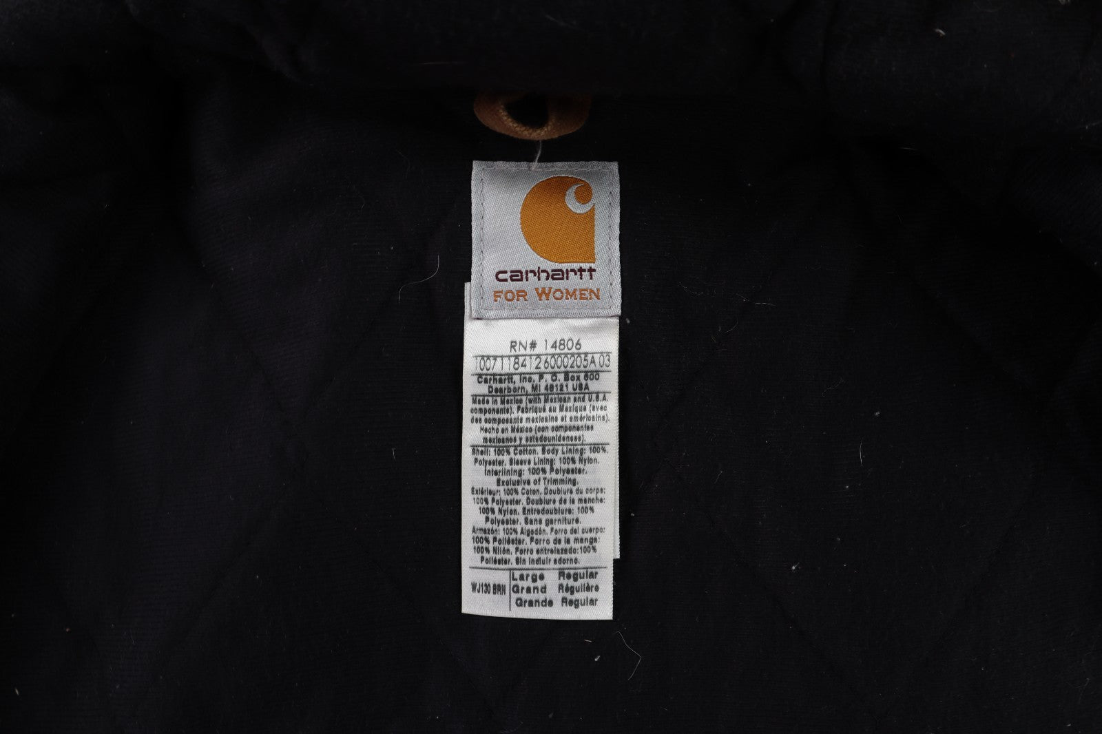 Carhartt J130 Women’s L Brown Hooded Insulated Canvas Jacket USA