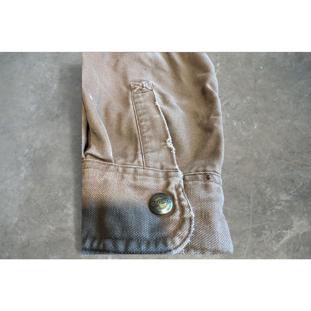 Carhartt Flannel-Lined Canvas Shirt Jacket – Men’s 2XL Distressed Workwear