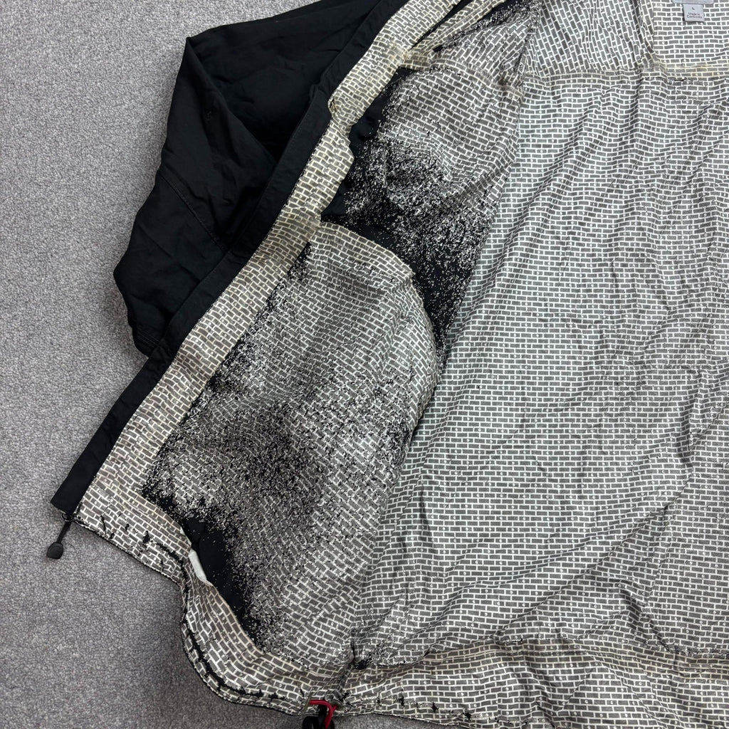 Carhartt Men’s Storm Defender Hooded Rain Jacket – Black | Lined Work Coat (Size L)