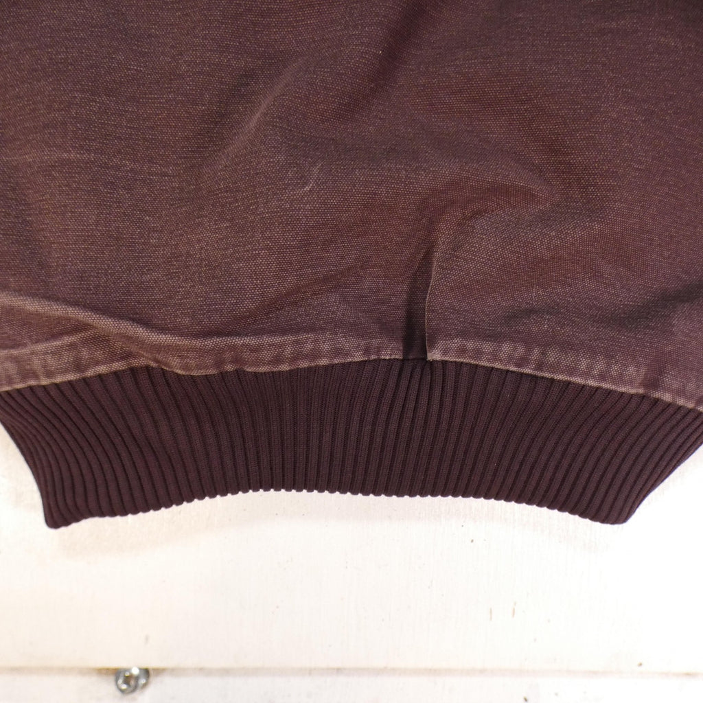 Carhartt J130 DWN Hooded Jacket – Men’s Large Tall (LT) Deep Wine Duck Canvas Distressed