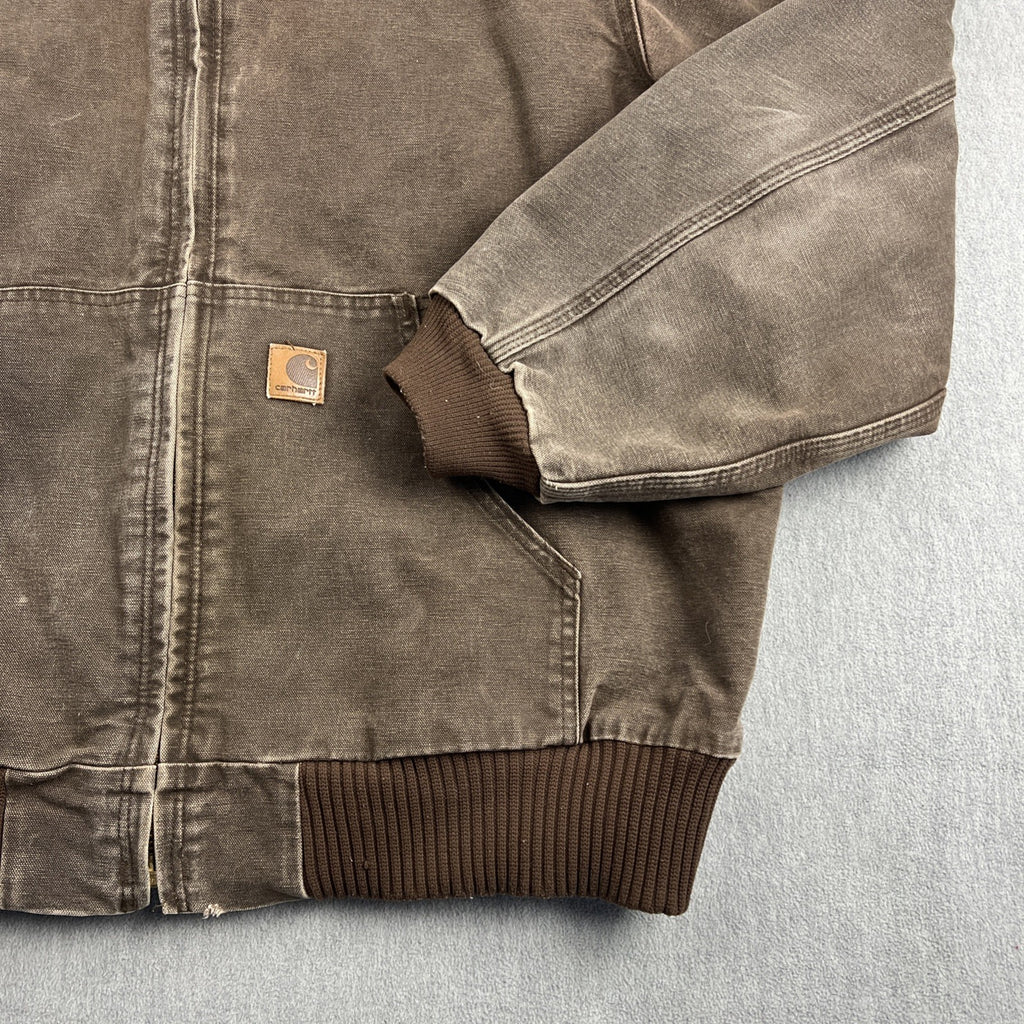 Vintage Carhartt J130 Hooded Jacket – Men’s XL Chestnut Brown (CHT), Made in USA