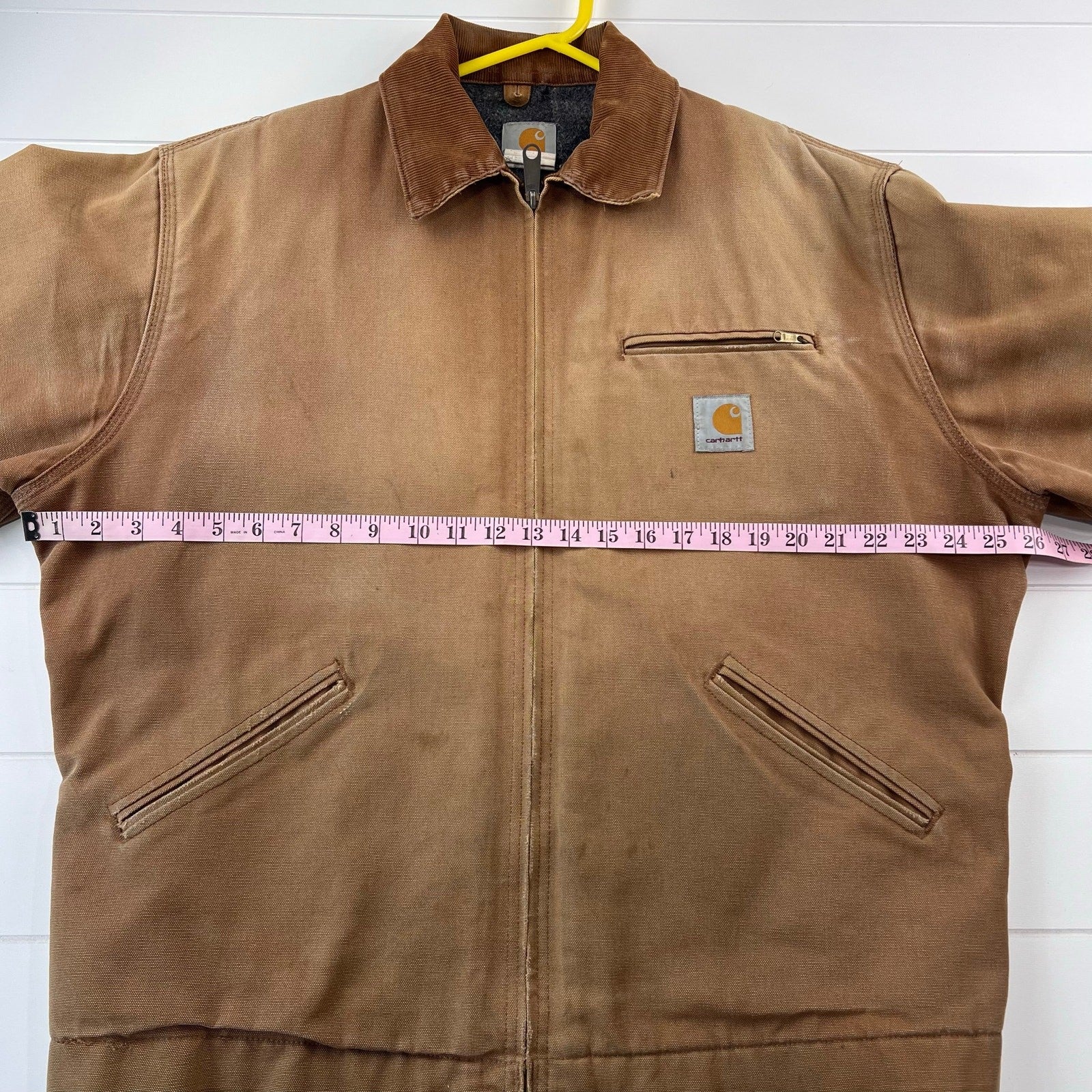 Vintage Carhartt J01 Detroit Jacket – Men’s 46 Tall Brown Faded Blanket Lined